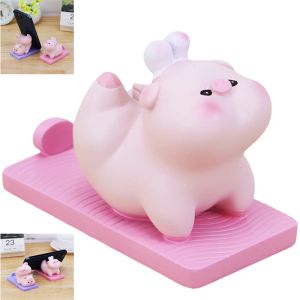 Stands Cute Pig Cat Phone Stand Portable Desk Holder for iPhone Samsung Huawei Xiaomi Mobile Smartphone Support Creative Table Pendant