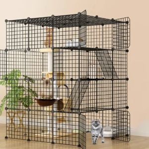 Kafes Çok tabakalı ferforje Cat Cages Villa Pet Ürün Süper Büyük Boş Uzay Kapalı Ev Meclisi Kedi Kafesi Evi Büyük Evcil Hayvan Kafesi Z