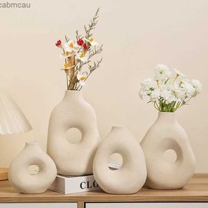 Vases Ceramic Vase Room Decoration Modern Flower Vase Aesthetic Flower Arrangement Containers Creative Flower Pot Home Table Ornament