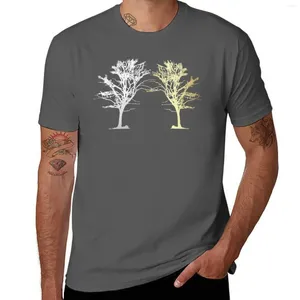 Polos masculinos Silver e Gold Trees T-shirt Pesados Alfândegas projetam suas próprias camisetas para homens algodão