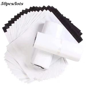Bags 50pcs White Courier Bag Express Packaging Envelope Delivery Mailing Bags Self Adhesive Seal Plastic Poly Pouch Transport Bag