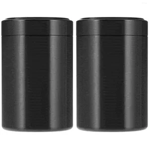 Storage Bottles 2 Pcs Food Containers Mini Tea Caddy Home Accessory Metal Jar Can Seal Travel