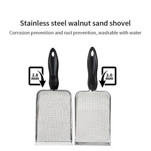 sets Cat Litter Shovel Stainless Steel Reptile Sand Substrate Shovel Clean Up Feces Fine Mesh Sifter For Bedding