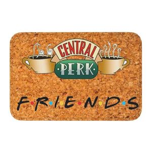 Carpete Funny Friends Show de TV TV Porta da frente Mat Anti-deslizamento Imperpermeável Central Perk Cafe Cachoomato Comic Kitchen Balcony Entrance tapete Carpet T240422