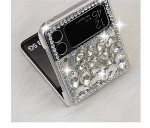 Casos de telefone celular Z Flip5 Glitter Diamond Phone Case Tampa de shinestone Bling para Samsung Galaxy Z Flip 3 Flip3 Samsung Z Flip 4 5 Flip4 Case 240423