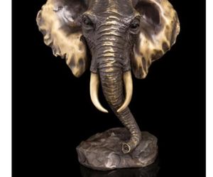 Copper Brass CHINESE crafts ation Asian Modern Sculpture Bronze Statuette Feng Shui Statue Elephant Head Bust Sculpture Bronze6431337