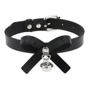 Halsband 2023 mode klocka choker halsband för kvinnor svart chocker katt cosplay söt bowknot krage flickor goth smycken