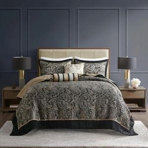 Połączony zestaw Bedspread Solid Reverse Summer Letgweight Lightweight All Season Pedding Warstwa 102x118 5 sztuk 240425