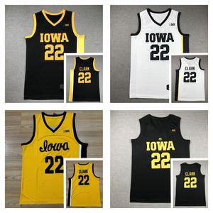 2024 Entwurf von Rebel Indiana Fever 22 Caitlin Clark Jersey Iowa Hawkeyes Männer Frauen Jugend College Basketball Trikots Schwarz weiß gelb rote Marine