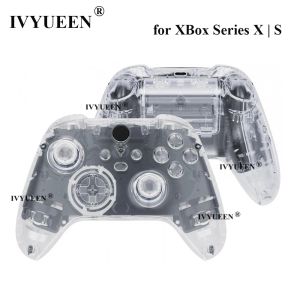 Fälle Ivyueen Clear Ersatzhäuserhäuser für Xbox Series X S Controller transparenter Fall Facplat Abdeckung RB LB RT LT -Tasten Mod