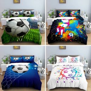 セットクールなサッカーサッカー3D寝具セット布団カバー枕カバー住宅ベッドリネンルーム装飾ギフトツインクイーンキングサイズ