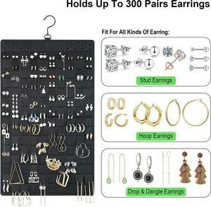 Förvaringspåsar halsband armband örhänge smycken hängande tillbehör Dubbelsidig Displaygarderobsorganisatör Transparent väska
