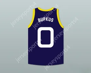 Anpassat namn Mens Youth/Kids Bupkus 0 Monstars Dark Blue Basketball Jersey Space Jam Top Stitched S-6XL