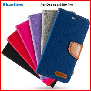 Koffer PU Leder Flip Hülle für Doogee S100 Pro Business Case für Doogee S100 Pro -Kartenhalter Silikon Fotorahmen Wallet Wallet Wallet Cover