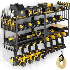 Kitchen Storage Organizer Wall Mount Extended Large Heavy Duty Drill Holder 4 Layer Garage Tool And Utility Racks Suitab