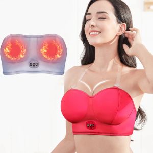 Enhancer Electric Breast Massager BRA CHAST ENHANER MED HOT COMPRESS vibration bröst upp massage ökar tillväxtverktygen