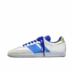 Новый стиль дизайнерский обувь Lionel Messies Indoor Boots Wales Bonner Vintage Trainer Sneakers синие белые не скользящие подошва модные классические мужчины женщины повседневная обувь