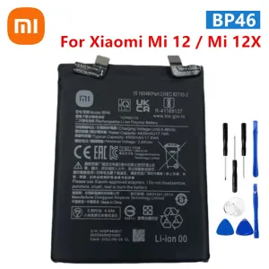 Batterier Xiaomi Original Battery BP46 för Xiaomi Mi 12 / MI 12x äkta ersättare Telefon Batteribatterier Bateria + gratis verktyg