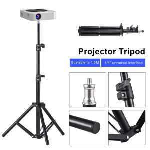 Tillbehör Projektor Tripod Stand Stretchable Projector Bracket Aluminium Alloy Holder 1/4 '' Gränssnitt Justerbar höjd för LCD -projektor