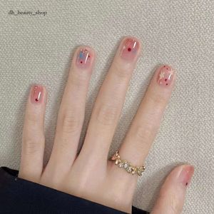 Wearing Armor Presson Nail Spring Short Style Nail Art Cute Stars Colorful Polka Dots Wearing Nails for Students Showing White Fake Nail Patches 24ss Fashion 785