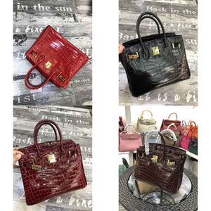 Bolsas Birkinbag Birki 5a Bolsas de couro Fashion Celebrity feminino crocodilo brilhante portátil z2k3 tem zx34