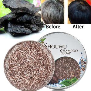 Shampoos Soap Hair Darkening Shampoo Bar Repair Gray White Hair Color Dye Face Hair Body Shampoo 55g Natural Organic Hair Conditioner