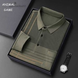 Camisetas masculinas novos homens de manga comprida camisa polo lapel de lapid business polo turndown t-shirt casual com pocketsl2404