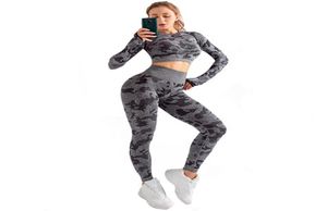 Frau Yoga Kleidung 3pcs Camoele Camo Yoga Set Sportkleidung für Frauen Fitnesskleidung im Freien Kleidung 6343984