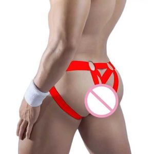 Slips Höschen clever-Menmode sexy Unterwäsche Männer Tanga Jockstrap G String Mesh Penis Beutel Bondage Dessous Erotik-Gurte Unterhose T-Back Y240425