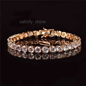 4MM Width Round Lab Created Moissanite Tennis Bracelet Diamond Single Row Tennis Chain Bracelet