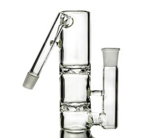 Clear Double Cyclone Glass Ash Catcher 45 graus 14mm 18mm Ashcatcher de cinzas de cinzas fumando acessórios Bong Dab Tools262G2118008