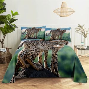 Sets Leopard 0,9/1,2/1,5/1,8/2,0 m Digitaldruck Polyester Bett flach