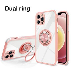 Dual Ring Case per iPhone 13 Pro Max 12 11 XS XR 6 7 8 Plus S21 Ultra Shock Affrotta di Armature Kickstand Protector Cover 4980892