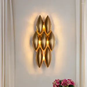 Wall Lamp FKL Modern Gold Honeycomb 7-Lights Combination Bedroom Bedside Background Living Room Aisle