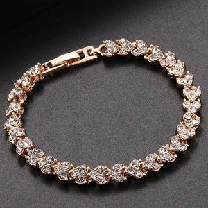 Pulseira de moda européia e americana de miçangas para mulheres luxuosas de strass incrustando jóias de festa de casamento de pulseira