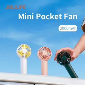Outros aparelhos Jisulife mini fã USB Silent Portable Charging Fan Handheld Fan VERTICAL Air Refriger 2000 MAH J240423