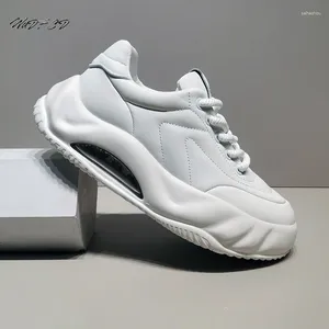 Casual Shoes Luxus Chunky Sneaker Männer Designer Air Pushion Board Schuh Mode Echte Leder -Kuhspurhöhe erhöhte Plattform