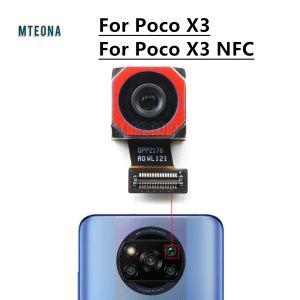 ケーブルXiaomi Mi Poco X3 NFCメインバックサイドビュービッグカメラモジュールフレックス交換用の修理スペアパーツのためのオリジナルリアバックカメラ