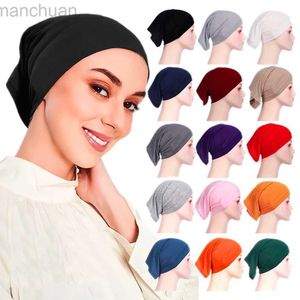 Hijabs Ramadan Donne musulmane sotto la sciarpa jersey hijabs interni Hijabs rotonda davanti sotto il cappello hijab bonnet turbante femminile islamico D240425