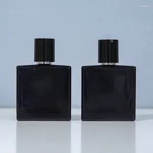 Garrafas de armazenamento Brilhante de perfume preto brilhante Vidro de vidro vazio