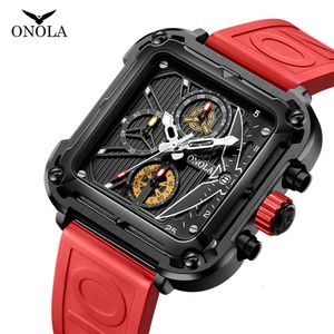 Онола принимала часы Watch Men's Fashion Новая многофункциональная кварцевая водонепроницаемая лента часов