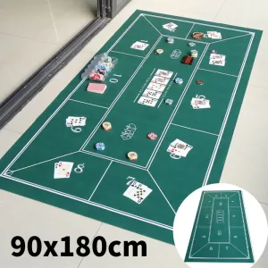 Games Texas Hold'em Mat 180x90cm Poker Card Game Table Tyg Casino Mat Desktop Vackert tryckt hemspel Disk Pad