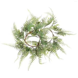 Dekorativa blommor 2 PC: er konstgjorda Garland Tablettgrönska krans för kransringar Rings Böhmen PE (plast)