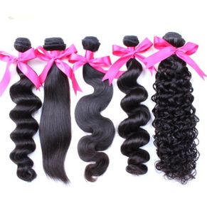Weft de cabelo virgem brasileira onda corporal sedosa reta indiana malaio peruano Extensões de cabelo Misk Deep Curly Remy Hair Hair7753802