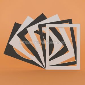 Rahmen weiß/schwarz 16 Zoll Fotomatten Rechteck/A4/Oval/Quadrat/Kreis Papierbrettmontage für Bilderrahmen Passepartout Dekor 12pcs/Los