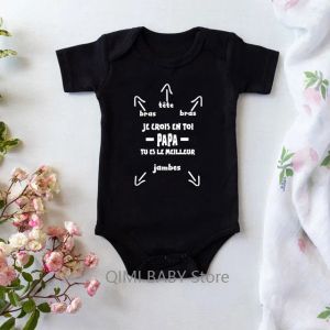 One-Pieces Papa Tu es Le Meilleur Baby Bodysuit süße Sommer Baby Strampler Körper Baby Jungen Mädchen Kleider Outfits Baumwolle Baby tragen Papas Geschenk