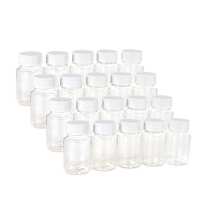 Bottles 12Pcs 80ml Refillable Plastic Bottles PET with Screw Cap Empty Seal Solid Powder Medicine Pill Sample Vial Reagent Packing