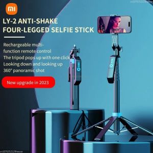 Sticks Xiaomi Selfie Stick 1.8M in lega di alluminio staffa a quattro leghe USB Ricarica Bluetooth 360 ° Rotazione PTZ Parente Selfie Stick