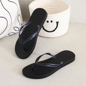 Hausschuhe Home Flip Flops Open Toe am Strand flache Schuhe für Frauen außerhalb Sandalen Haus Frau klare schwarze Folien Eva Verkauf 39 g Pvc