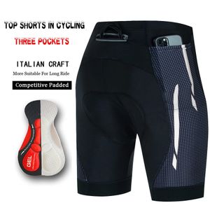 Radfahrer Bib -Shorts kurze Männer 3 Taschen Ausrüstung Roadbike Pros Sport Uniform Culotte Man Gel Hosen Kleidung Lycra 240417